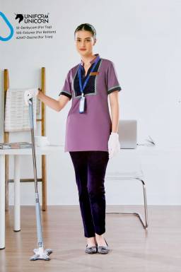 Hotel Housekeeping Staff Uniform With Short Sleeves Kurti And Plain Pant Manufacturers, Suppliers, Exporters in Goa