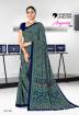 Blue Crepe Silk Uniform Saree With Blouse Manufacturers, Suppliers, Exporters in Surat