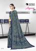 Blue Crepe Silk Uniform Saree With Blouse Manufacturers, Suppliers, Exporters in Surat