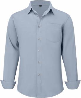 Cadet Blue Solid Slim Fit Formal Shirt For Unisex Manufacturers, Suppliers, Exporters in Erode