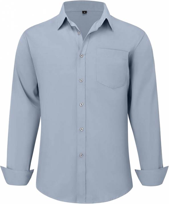 Cadet Blue Solid Slim Fit Formal Shirt For Unisex Manufacturers, Suppliers, Exporters in Surat
