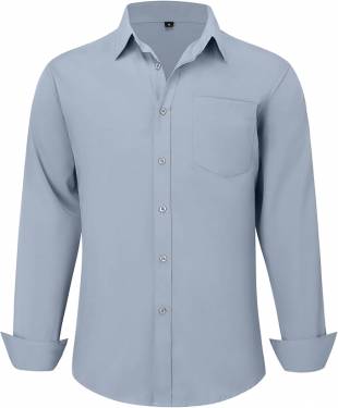Cadet Blue Solid Slim Fit Formal Shirt For Unisex Manufacturers,Suppliers, Exporters in New Delhi