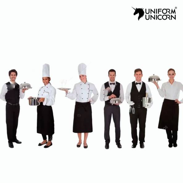 Catering Uniform Cotton White and Black Hand Washable Carton Box Manufacturers, Suppliers, Exporters in Surat