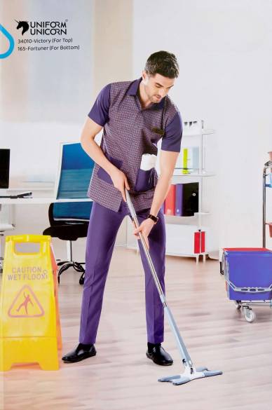 Checks Print Short Sleeves Hotel Housekeeping Uniform With 3 Pockets Manufacturers,Suppliers, Exporters in Surat
