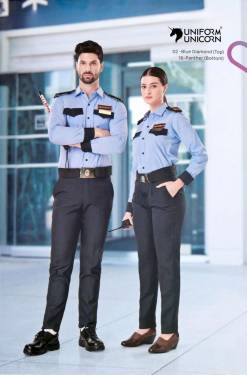 Custom Security Sky Blue Shirt And Black Pant Uniforms Manufacturers,Suppliers, Exporters in New Delhi