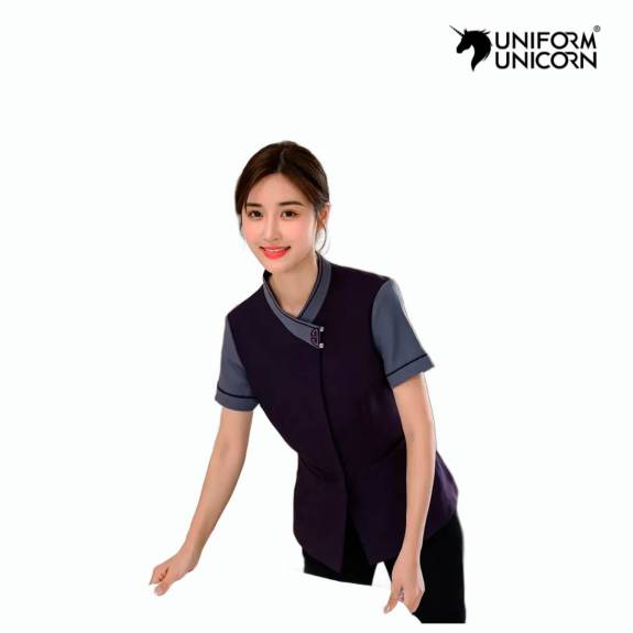 Customizable Hotel Housekeeping Uniform Stylish Short Sleeve Workwear Manufacturers,Suppliers, Exporters in Surat