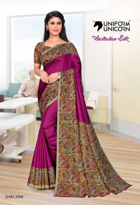 Daily Wear School Teacher Uniform Sarees Manufacturers, Suppliers, Exporters in Surat