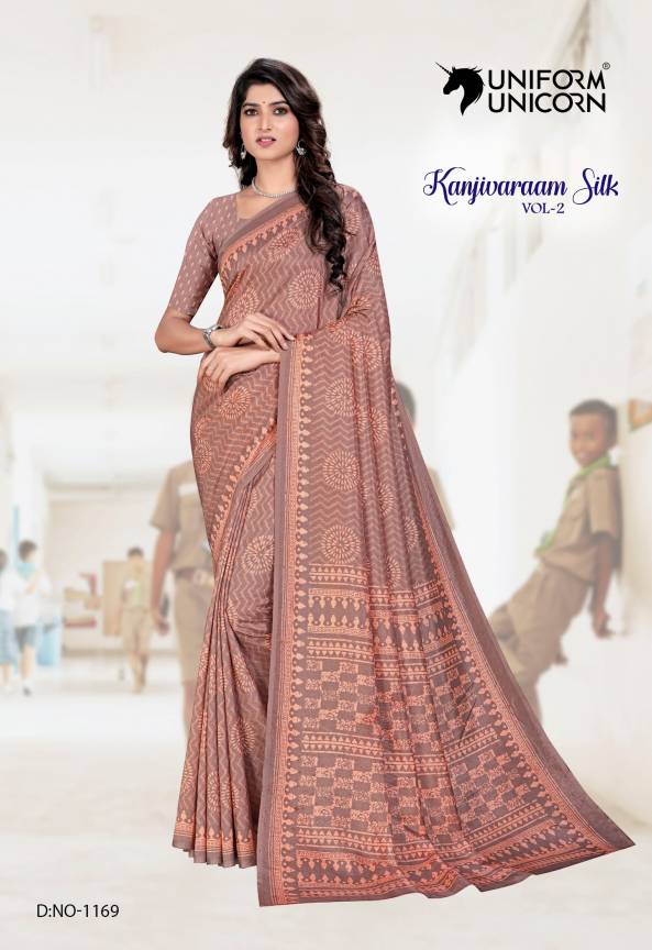 Daily Wear School Uniform Sarees For Teachers, 6.3 m (with blouse piece) Manufacturers, Suppliers, Exporters in Surat