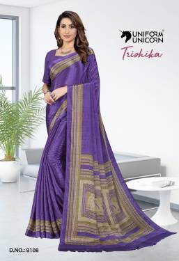 Fancy Uniform Sarees For Woman Staff School Staff Manufacturers,Suppliers, Exporters in New Delhi