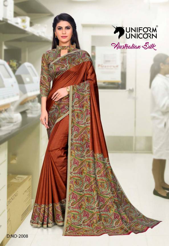Female School Teacher Uniform Sarees By Uniform Unicorn Manufacturers, Suppliers, Exporters in Surat