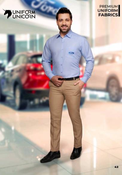 Ford Sales Staff Uniform With Blue Shirt And beige Pant Manufacturers,Suppliers, Exporters in Surat