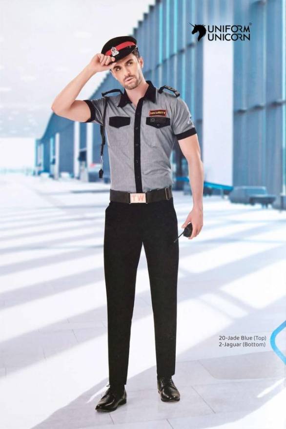Grey Color Two Pocket Stripes Security Uniform Manufacturers, Suppliers, Exporters in Surat