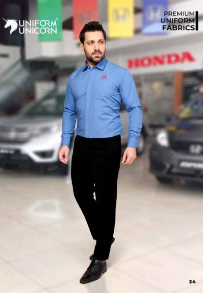 Honda Sales Advisor Uniform Dress With Blue Shirt  And Black Pant Manufacturers,Suppliers, Exporters in Surat