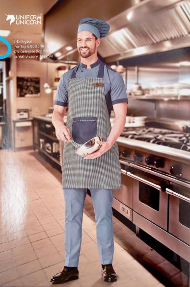 Kitchen Chef Uniform With Unisex Apron Manufacturers,Suppliers, Exporters in Surat