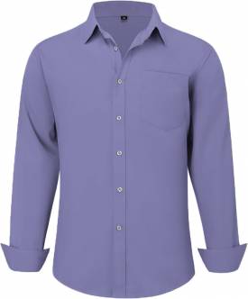 Lavender Purple Solid Regular Fit Shirt By Uniform Unicorn Manufacturers, Suppliers, Exporters in Erode