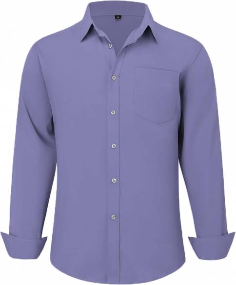 Lavender Purple Solid Regular Fit Shirt By Uniform Unicorn Manufacturers,Suppliers, Exporters in Surat