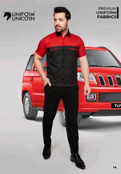 Mahindra Technician Uniform With Red And Black Colour Manufacturers,Suppliers, Exporters in Surat