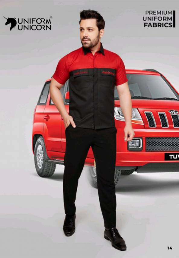Mahindra Technician Uniform With Red And Black Colour Manufacturers, Suppliers, Exporters in Surat