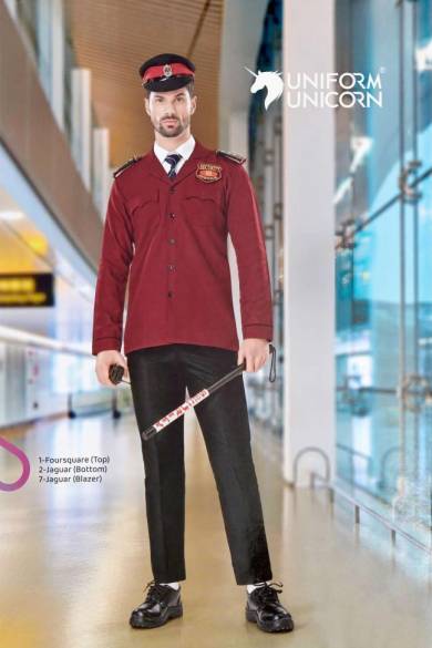 Maroon Plain Jacket Security Uniform With Long Sleeves Manufacturers,Suppliers, Exporters in Surat
