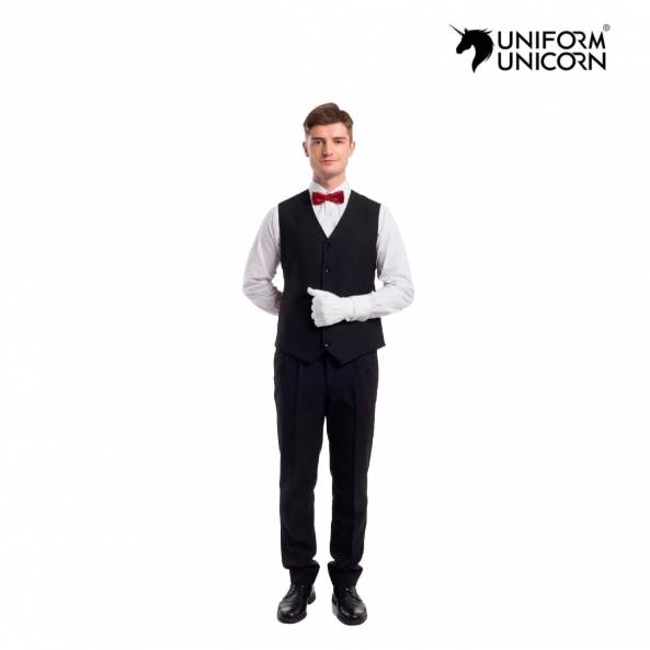 Mens Black Cotton Catering Uniform  Medium Size Ideal for Bar and Restaurant Service Manufacturers, Suppliers, Exporters in Surat