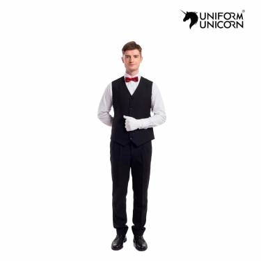 Mens Black Cotton Catering Uniform  Medium Size Ideal for Bar and Restaurant Service Manufacturers,Suppliers, Exporters in New Delhi