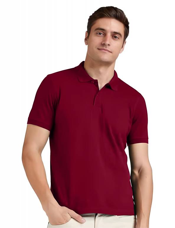Mens Polo Maroon T Shirt, Half Sleeves, Plain Manufacturers, Suppliers, Exporters in Surat