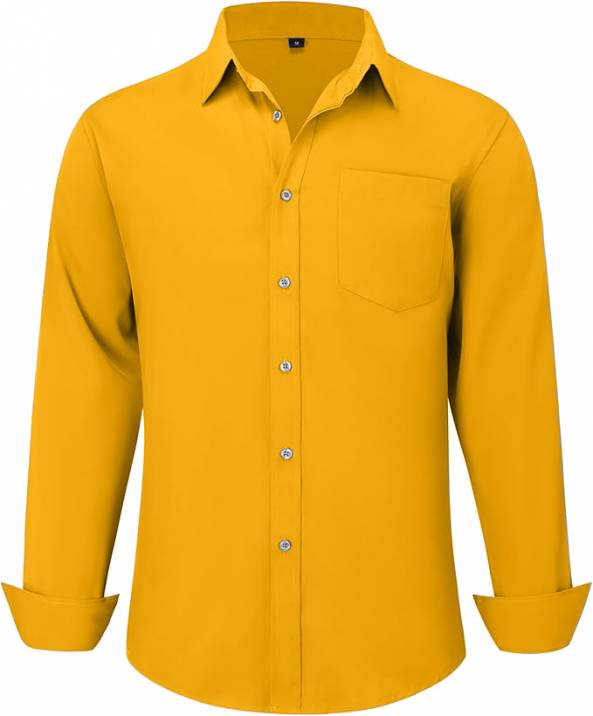 Mustard Solid Mens Uniform Shirts For Corporate Workforce Manufacturers, Suppliers, Exporters in Surat