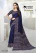 Navy Blue Crepe Silk Uniform Saree with Blouse Manufacturers, Suppliers, Exporters in Surat