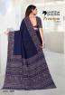 Navy Blue Crepe Silk Uniform Saree with Blouse Manufacturers, Suppliers, Exporters in Surat