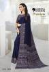 Navy Blue Crepe Silk Uniform Saree with Blouse Manufacturers, Suppliers, Exporters in Surat