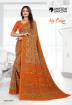 Orange Print Kia Crape Hospital Worker Saree Manufacturers, Suppliers, Exporters in Surat