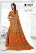 Orange Print Kia Crape Hospital Worker Saree Manufacturers, Suppliers, Exporters in Surat