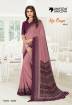 Peach Color Uniform Crepe Saree Manufacturers, Suppliers, Exporters in Surat