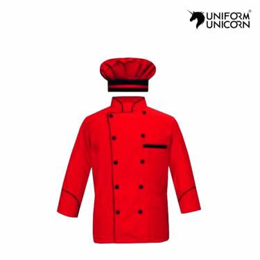 Poly Cotton Red Chef Jacket Mens Sizes S to XXL Ideal for Hotel Kitchens Manufacturers,Suppliers, Exporters in Bihar