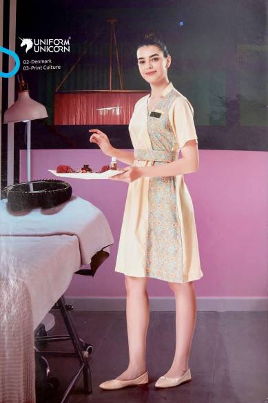 Printed Spa Uniform For Female Staff Manufacturers,Suppliers, Exporters in Surat