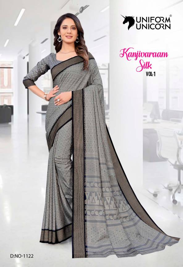 Professional Kanjivaraam Uniform Saree For Corporate Office Manufacturers, Suppliers, Exporters in Surat