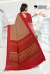 Red Kia Crape Uniform Saree For School, College, Educational Institution Manufacturers, Suppliers, Exporters in Surat