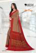 Red Kia Crape Uniform Saree For School, College, Educational Institution Manufacturers, Suppliers, Exporters in Surat