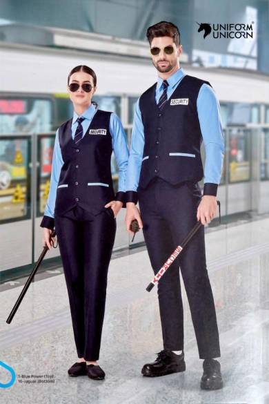 Security Officer Full Suit Uniform With Stripes Design Tie Manufacturers,Suppliers, Exporters in Surat