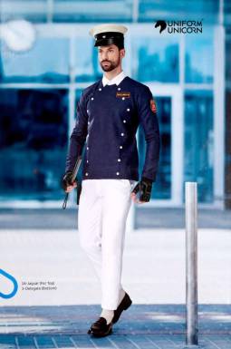 Security Suit White Color Uniform With Navy Blue Full Sleeves Jacket Manufacturers, Suppliers, Exporters in Dubai