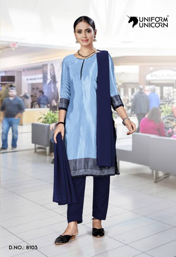 Sky Blue Uniform Salwar Suit For Hospital Staff Manufacturers, Suppliers, Exporters in Surat