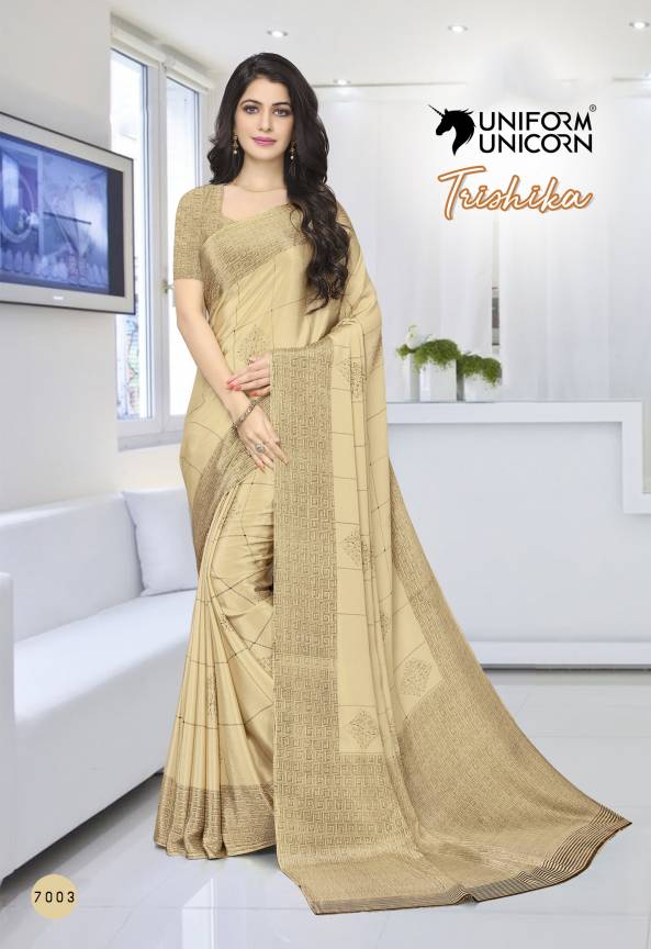 Trishika Uniform Saree For Events Manufacturers, Suppliers, Exporters in Surat
