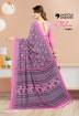 Uniform Unicorn Pink Crape Silk Uniform Saree Manufacturers, Suppliers, Exporters in Surat
