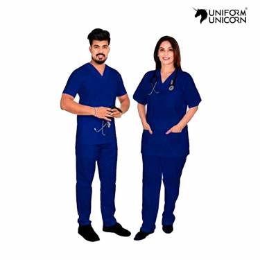 Unisex Blue Clinic Uniform Pure Cotton Stitched Half Sleeves Both Pieces in Set Manufacturers,Suppliers, Exporters in New Delhi