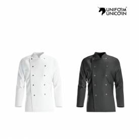 Unisex Professional Chef Coat Black Plain Pattern Cotton Polyester S to XXL Manufacturers, Suppliers, Exporters in Vijayawada