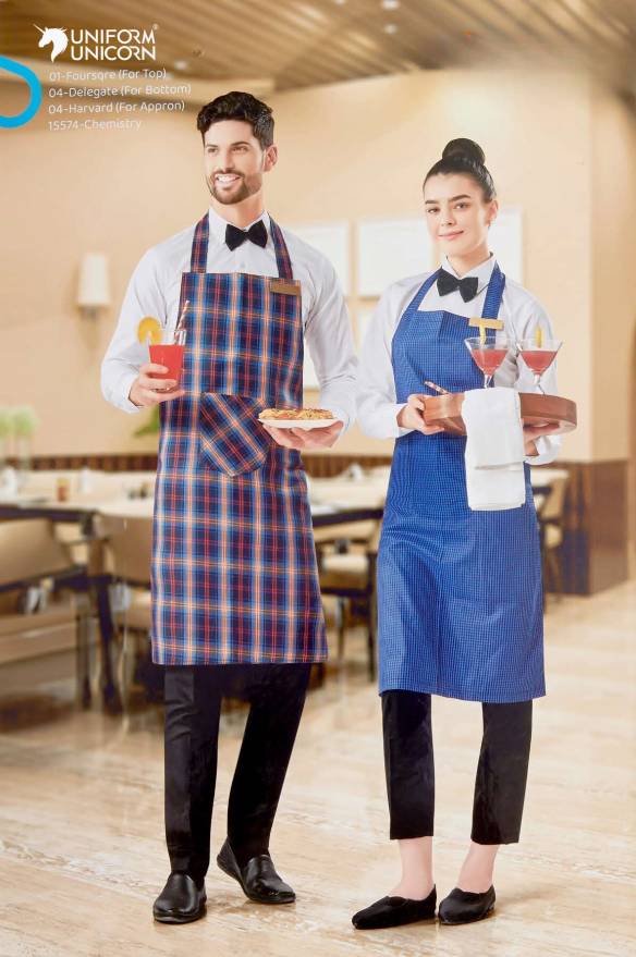 Waiter Uniform With Printed Apron Manufacturers, Suppliers, Exporters in Surat